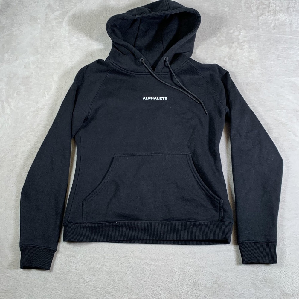 Alphalete Hoodie Mens Small Black Pullover Fleece Kangaroo Pocket‎ Athletic Gym